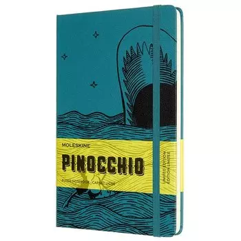 Блокнот Moleskine Le Pinocchio Large, 130 х 210 мм, 240 страниц, линейка, твердая обложка, темно-зеленый/черный