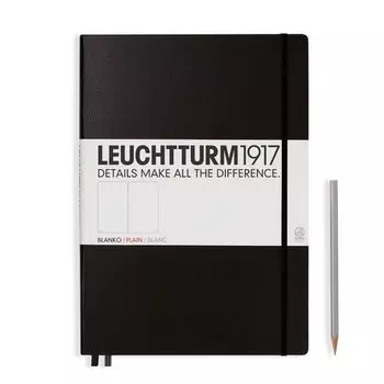 Блокнот Leuchtturm Master Slim, нелинованный, 61 лист, А4+, черный