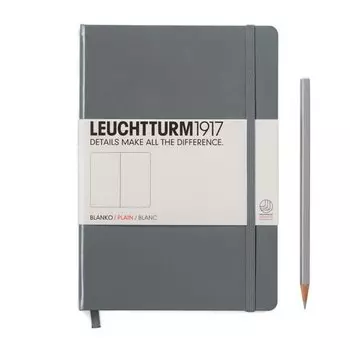 Блокнот нелинованный антрацит Medium