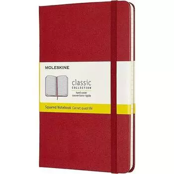 Блокнот "Classic" Medium, 120 листов, в клетку, 11,5 х 18 см, красный