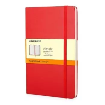 Блокнот "Classic Ruled" Pocket, 96 листов, в линейку, красный