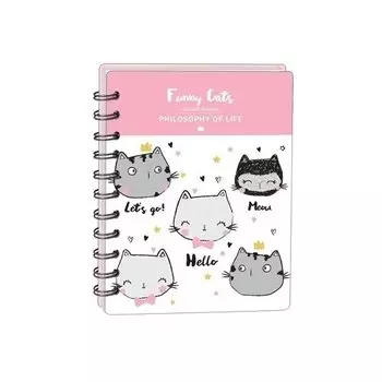 Блокнот "Funny cats", А6, 80 листов, в клетку