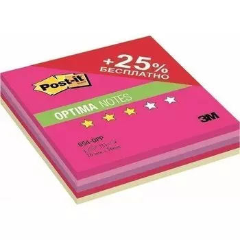 Бумага для заметок с липким слоем "Optima Лето" неоновая радуга