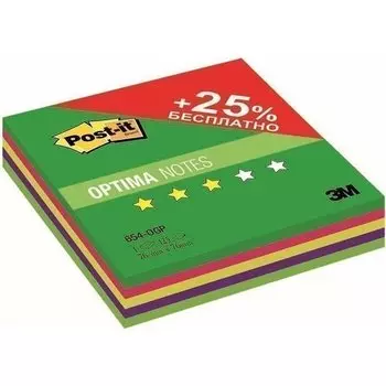 Бумага для заметок с липким слоем "Optima Весна" неоновая радуга