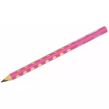 Чернографитный карандаш для графики, розовый корпус, утолщенный