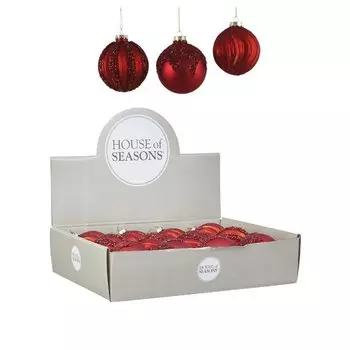 Декоративная подвеска Шар, красный, 8 см, в ассортименте