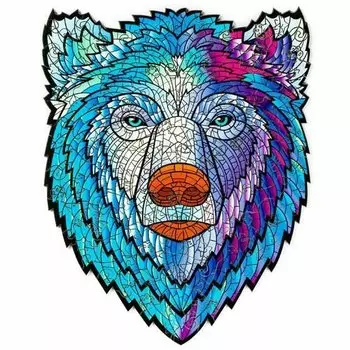 Деревянный пазл Zufa с двухслойной крышкой Медведь, S