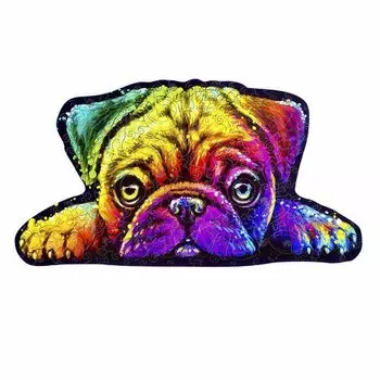 Деревянный пазл Zufa с двухслойной крышкой Мопс М