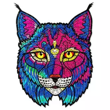 Деревянный пазл Zufa с двухслойной крышкой Рысь, S