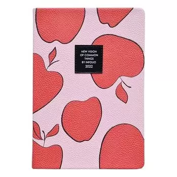 Ежедневник датированный 2022 Infolio, коллекция Naive, розовый/красный, 352 страницы, 14 х 20 см