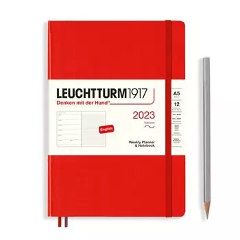 Еженедельник-блокнот датированный Leuchtturm1917 Pocket, 72 листа, А5, красный