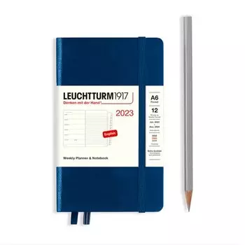 Еженедельник-блокнот датированный Leuchtturm1917 Pocket, 72 листа, А6, синий неви