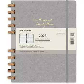 Еженедельник датированный Moleskine Spiral XXL, 200 страниц, на спирали, серый