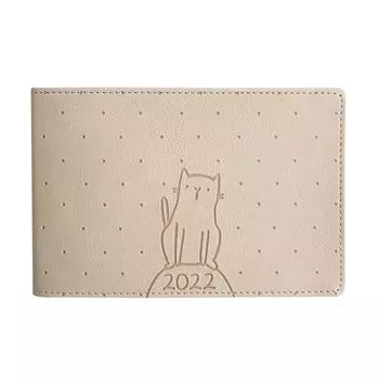 Еженедельник датированный на 2022 Infolio Cat, 128 страниц, 16 х 10,5 см, бежевый