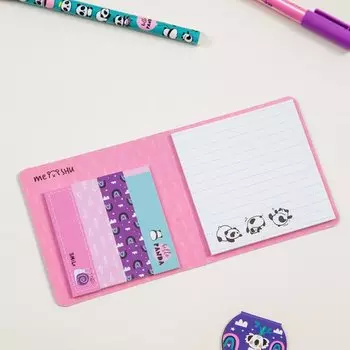 Флажки-закладки и самоклеящиеся блоки в наборе Meshu Cute friends, 74 х 74 мм, 60 х 15 мм, 25 листов