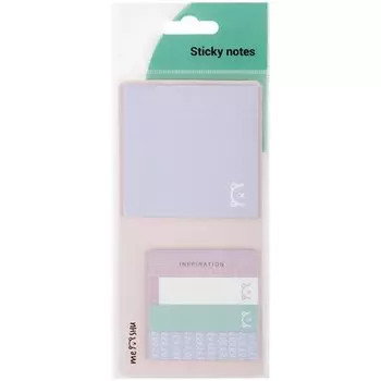 Флажки-закладки и самоклеящиеся блоки в наборе Meshu Dew, 74 х 74 мм, 60 х 15 мм, 25 листов