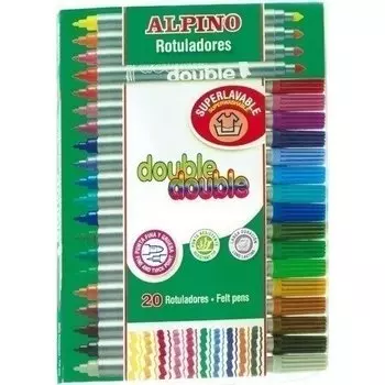 Фломастеры "Double Double" двухсторонние, 20 цветов