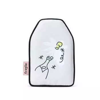 Футляр охлаждающий для вина Fragile с рисунком пробка, серый