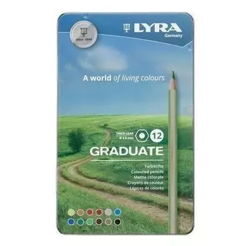Гексагональные цветные карандаши "Graduate", 12 цветов