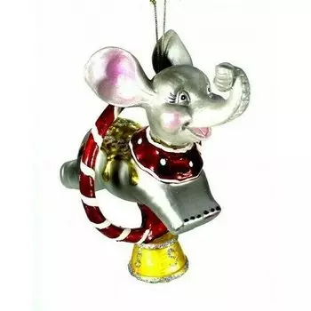 Игрушка елочная "Цирковой слоник", 12,8 х 7,8 х 11 см