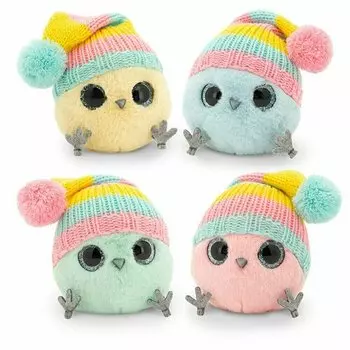 Игрушка мягкая КТОтик в вязанной шапке, 13 см