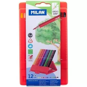 Карандаши цветные, 12 цветов, с подставкой