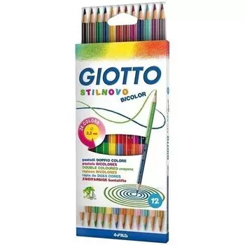 Карандаши цветные "Stilnovo Bicolor Ast", 12 штук, 24 цвета