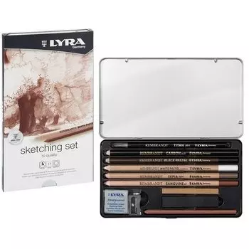 Карандаши художественные + ластик-клячка + точилка "Sketching Set"