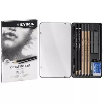 Карандаши художественные + ластик + пастель "Graphite Set"