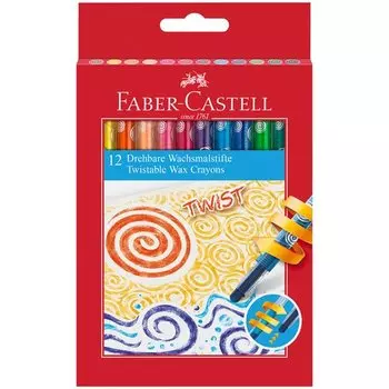 Карандаши восковые Faber Castell, 12 цветов, выкручивающийся стержень