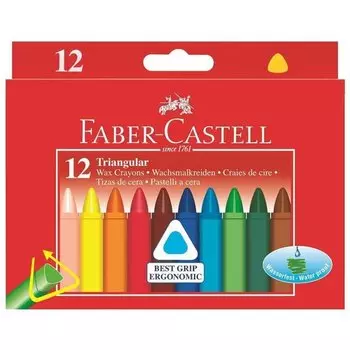 Карандаши восковые "Triangular", 12 цветов