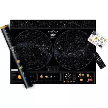 Карта ночного неба "Star map of the sky", 60 х 80 см