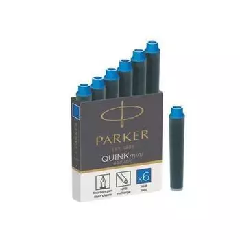 Картриджи-мини с чернилами "Quink" для перьевой ручки синие