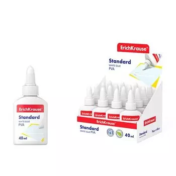 Клей ПВА ErichKrause Standard, 40 мл