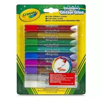 Клей с блестками Crayola, 9 цветов
