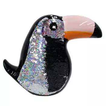 Копилка керамическая с пайетками "Тукан"