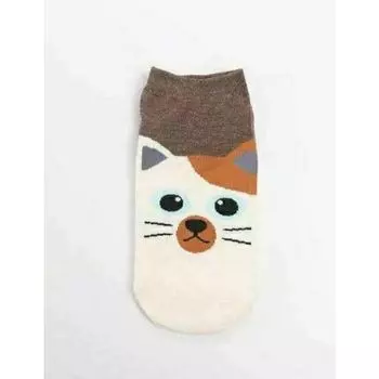 Короткие носки Krumpy Socks Little friends Рыже- белый котик, 35-40