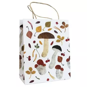 Крафт-пакет "Грибочки", 20 х 25 х 10 см