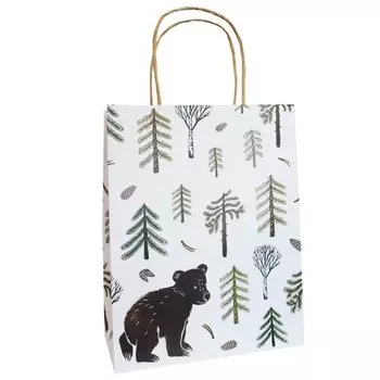 Крафт-пакет "Мишка в лесу", 20 х 25 х 10 см