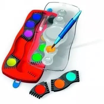 Краски акварельные "Connector", с кисточкой, 12 цветов