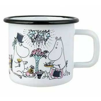 Кружка эмалированная Muurla Свидание, белая, 370 мл