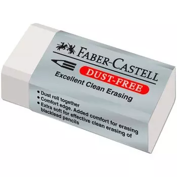 Ластик Faber Castel Dust Free, бумажная манжетка, целлофанированный, 41 х 18,5 х 11,5 мм