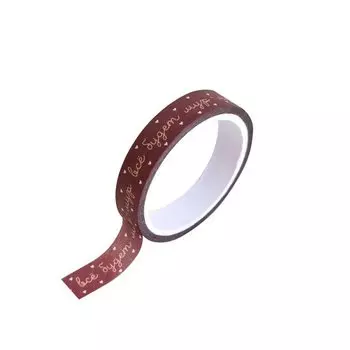 Лента клейкая декоративная Be Smart "Mur-Mur" Washi, 10 мм х 5 м, надпись