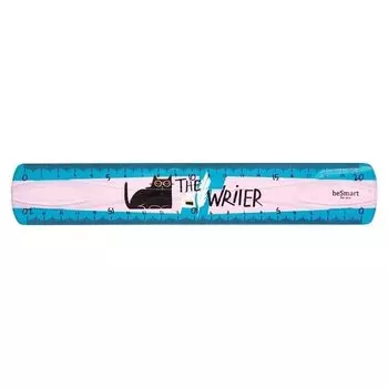 Линейка Be Smart "Writer" пластиковая, гибкая, 20 см, кот