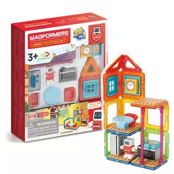 Магнитный конструктор Magformers 705010 Minibot's Kitchen Set, 33 детали