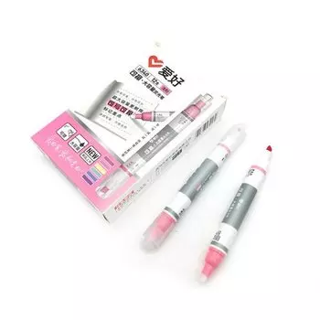 Маркер-выделитель Aihao CF-137/CM-96/CB-261, двусторонний, розовый