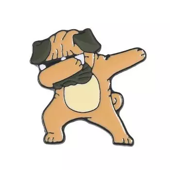 Металлический значок Krumpy Socks Dog dab