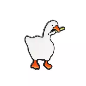 Металлический значок Krumpy Socks Гусь с ножом
