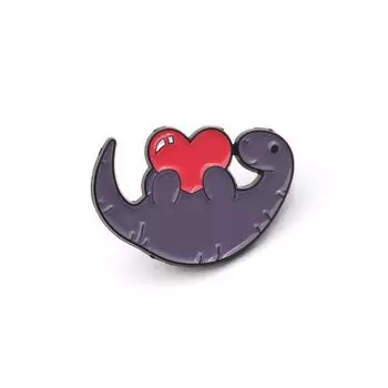 Металлический значок Krumpy Socks Лиловый Дино