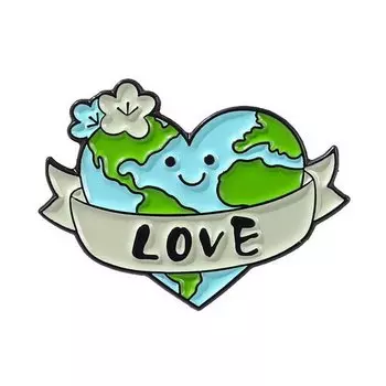Металлический значок Krumpy Socks Love Earth